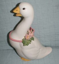Vintage Duck Goose Ceramic Pink Ribbon Flowers Betlar  Inc Freemont Ca Fast Ship picture