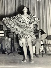AhF) Found Photograph Dancing Beautiful Woman On Stage Big Dress Action Dance picture