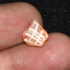 Genuine Ancient Etched Carnelian Bead with Honey Pattern over 1000 Years Old picture