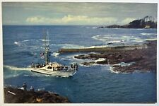Depoe Bay, Oregon Color Photo Boat Postcard, Unposted Mirro-Krome Card picture