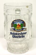 VINTAGE German Glass Dimple Beer Mug, With German Logo  .5L Mug, Heavy picture