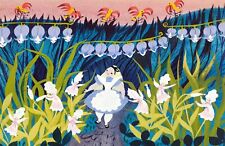 Mary Blair Disney Alice in Wonderland with the Lillies Birds Wildflowers Poster picture