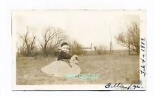 Old Photo 1939 Rare Swan Rocking Horse Toy Sweet Toddler Mailbox Fence Vintage picture