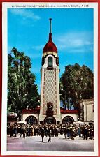 ENTRANCE TOWER TO NEPTUNE BEACH, ALAMEDA, CALIF ~ postcard ~ 1915-1930   picture