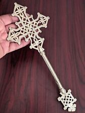 Ethiopian Orthodox Coptic Christian  Handheld Silver Blessing Cross Wall Hanging picture