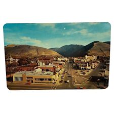 Missoula MT Scenic View Postcard Vintage Main Street Downtown Aerial View picture