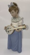 Vintage 1987 NAO By Lladro Spain Girl With Lute/Mandolin 7 1/2