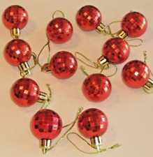 Faceted Mini Balls Christmas Ornaments Decorations Red 1