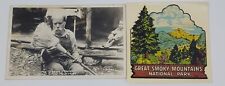 Vintage Original Broom Maker Great Smoky Mountains Postcard & Antique Decal picture
