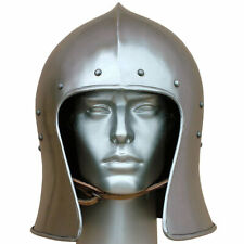 Medieval Open Face Helmet Battle Warrior Armour Helmet Solid 18 gauge Steel gift picture