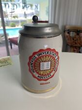 Rare Vintage Indiana University Stoneware Beer Stein w/ Lid picture