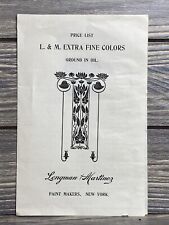 Vintage Longman And Martinez Paint Makers New York Price List Pamphlet picture