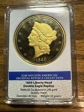 1849 Liberty Head Double Eagle Replica-Proof Ltd Edition of 9999 24K Gold Plated picture