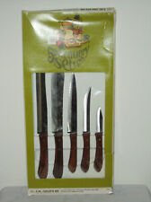 Vintage Ekco Knives 5 pc Cutlery Set Vanadium SS Pakkawood Handles Orig Box New? picture
