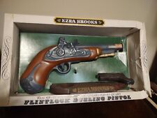 Vintage 1960's Ezra Brooks Flint Lock Dueling Pistol Whiskey Decanter W/Stand picture