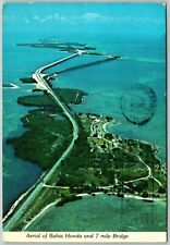 Arial View of Bahia Honda and Seven Mile Bridges, Florida Keys, FL - Postcard picture
