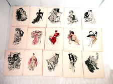 ANTIQUE 41 LOT HARRISON FISHER ART PRINTS FROM BOOK GIBSON GIRLS LADY EDWARDIAN picture