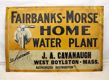 rare FAIRBANKS-MORSE Home Water Plant TIN ADVERTISING SIGN West Boylston MASS picture