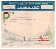 Vintage 1922 Christmas Greeting Telegram ~ Stuttgart, Germany to Brooklyn, NY picture