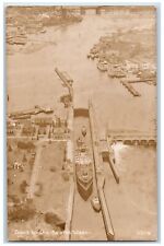 Seattle Washington WA Postcard RPPC Photo Gov't Locks Steamer Ship c1910's picture