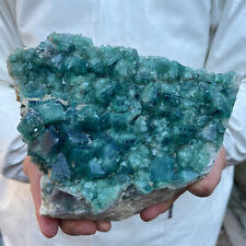 5.3lb Large NATURAL Green Cube FLUORITE Quartz Crystal Cluster Mineral Specimen picture