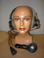 WW2 Era Hand Microphone No 7 & Headset / Headphones With Wiring Hoop and Plug picture