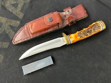 VINTAGE SCHRADE UNCLE HENRY 153UH FIXED BLADE KNIFE AND SHEATH picture