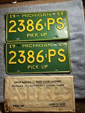 1959 Michigan Pickup Truck License Plate Pair 2386-PS NOS picture