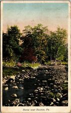 Scene near Saxton Pa.~Stream~Forest~Scenic View~Postcard~Posted 1915 picture