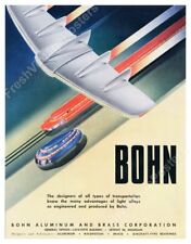 1940s streamlined future plane train bus art Bohn aluminum ad NEW POSTER 18x24 picture