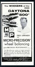 1965 Fred Lorenzen photo Micro Precision wheel balancing vintage print ad picture