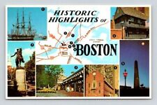 Boston Massachusetts Multi View Historic Highlights Postcard picture