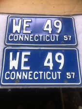 1957 Connecticut License Plates WE 49 Pair picture