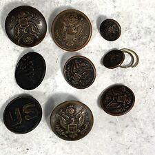 9 Vintage Early Military Uniform Buttons Sigmund picture