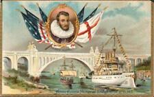 HENRY HUDSON MEMORIAL BRIDGE On Colorful TUCK Vintage PATRIOTIC Postcard picture