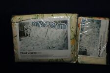 VTG NOS 70s State Pride Belk Floral Charm Beige Double flat sheet & pillow cases picture