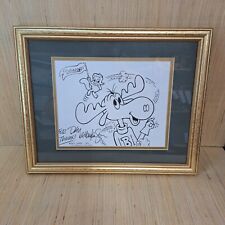 Rocky and Bullwinkle Model Sheet Signed Framed Art 1982 READ picture