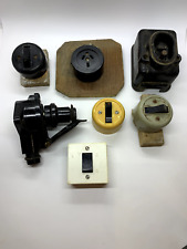 Soviet vintage original plastic retro light switches, sockets set USSR picture