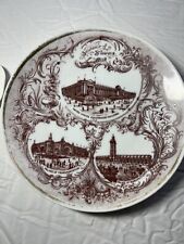 Victoria Carlsbad Austria Antique Souvenir Plate - (St Louis 3 scenes) - Unique picture