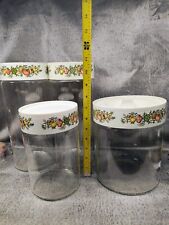 Vintage 1970's Pyrex SPICE OF LIFE See N Store Glass Canisters - Set Of 4 picture