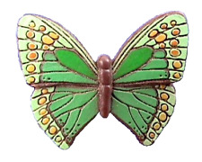 RARE Hallmark PIN Vintage BUTTERFLY GREEN  Brown Brooch 1978 picture