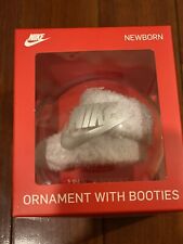 RARE Nike Holiday Christmas Ornament Newborn With Booties Baby White 0-6mos NIB picture