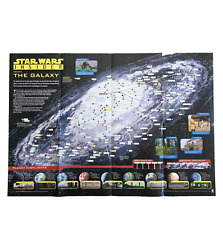 Vintage Star Wars Poster Galaxy Map Planet Guide Tatooine Endor Naboo Retro 2003 picture