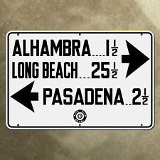 ACSC Alhambra Long Beach Pasadena highway road guide sign 1935 California 21x14 picture