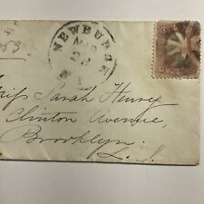 1863 Newburgh, New York Antique Envelope & 3c Washington Stamp Brooklyn New York picture