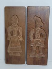 Pair of 1970's Wooden Man and Woman Speculoos Cookie Molds/Wall Hangings picture