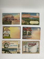 Vintage 50’s Linen Postcard Souvenir Folder - Washington, Massachusetts, VA, NY picture