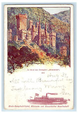 c1905 An Bord Des Dampfers Overstolz Den Schloss StolzenFels Germany Postcard picture