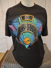 Harley Davidson Motorcycles Vintage USA Made Men's Shirt Duckwall Alco Black XL picture