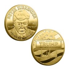 1pc President Donald Trump Mug Shot Never Surrender Commemorative Coin Gold 2024 picture
